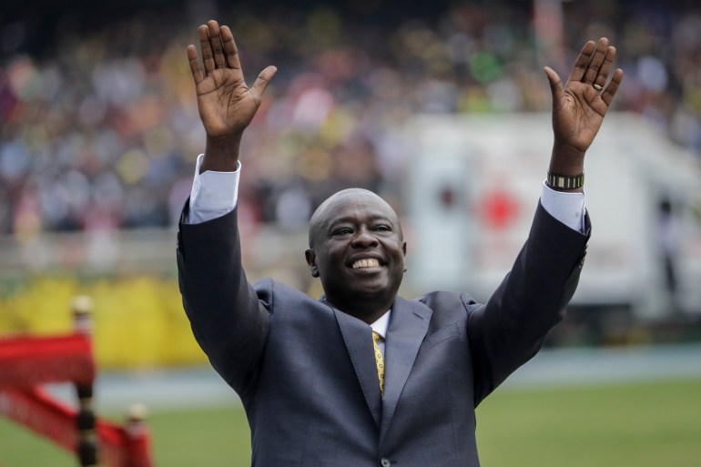 ap_67f4f82a91e32-1744107562 FILE - Kenya's Deputy President Rigathi Gachagua gestures to the crowd at the swearing-in ceremony for Kenya's new president William Ruto, at Kasarani stadium in Nairobi, Kenya Tuesday, Sept. 13, 2022. (AP Photo/Brian Inganga, File)