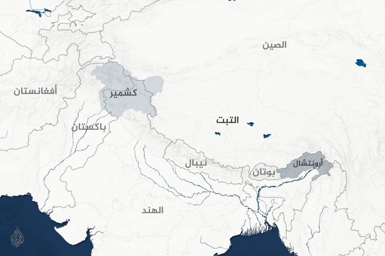 d988-d98ad98ad983d8b4d985d98ad8b1-1737539616 خريطة للحدود المشتركة بين الهند والصين وتظهر عليها منطقة ولاية أرونتشال، والتبت، وكشمير