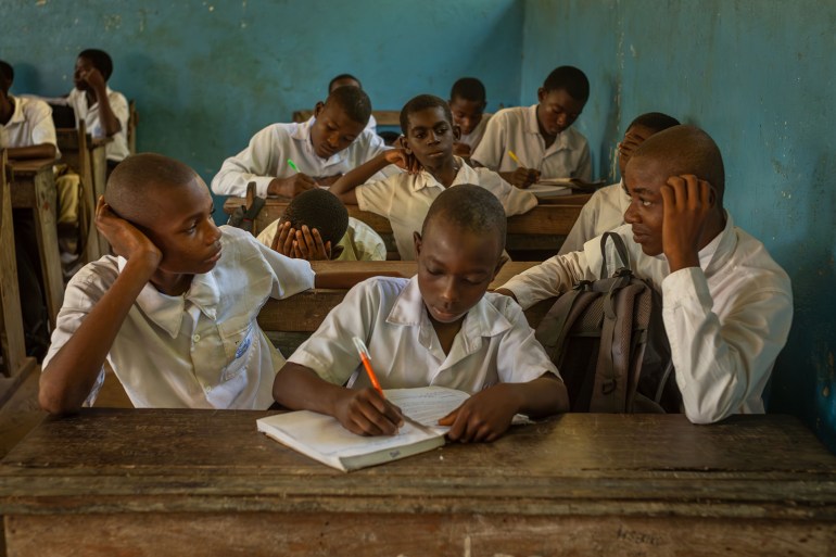 gettyimages-2155191458-1744814437 Muslim boys in an English class at Jambiani Secondary School in Jambiani, Zanzibar, Tanzania. (Photo by: Andy Soloman/UCG/Universal Images Group via Getty Images)