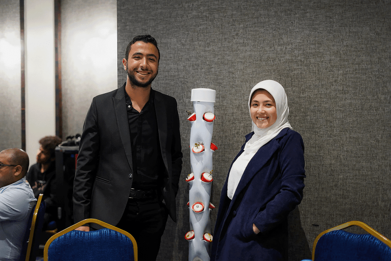 _يتميز البرج الذي عملت عليه ندى وزملائها بقدرته على تجديد المياه ذاتيا كل 8 أيام لضمان الاستدامة_