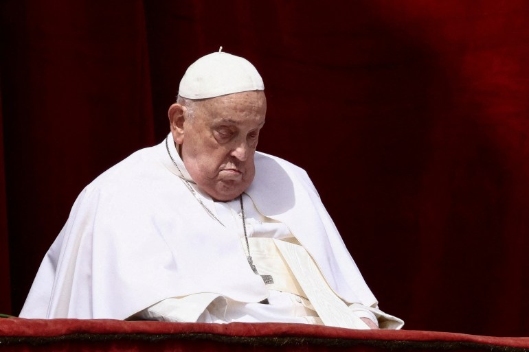 reuters_6805fc7b-1745222779-1 FILE PHOTO: Pope Francis appears on a balcony, on the day of the "Urbi et Orbi" (to the city and to the world) message at St. Peter's Square, on Easter Sunday, in the Vatican, April 20, 2025. REUTERS/Yara Nardi/File Photo