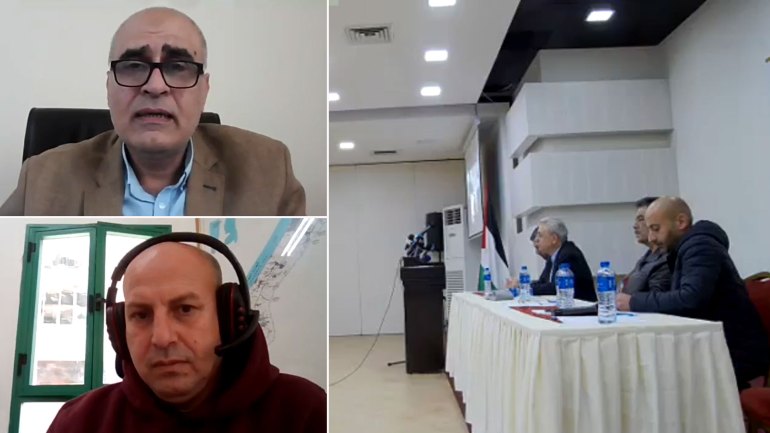 فلسطين - رام الله- جمعية الهلال الأحمر الفلسطيني- 10 أبريل 2025- مؤتمر صحفي لشبكة المنظمات للمطالبة بإعلان المجاعة في غزة (مواقع التواصل الاجتماعي)