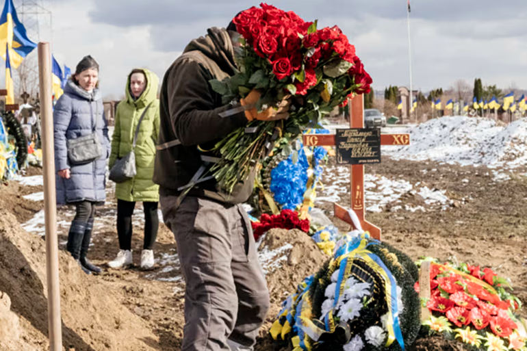 Estimates for the number of Ukrainians killed in three years of war range from over 40,000 to 100,000. (the wall street journal)