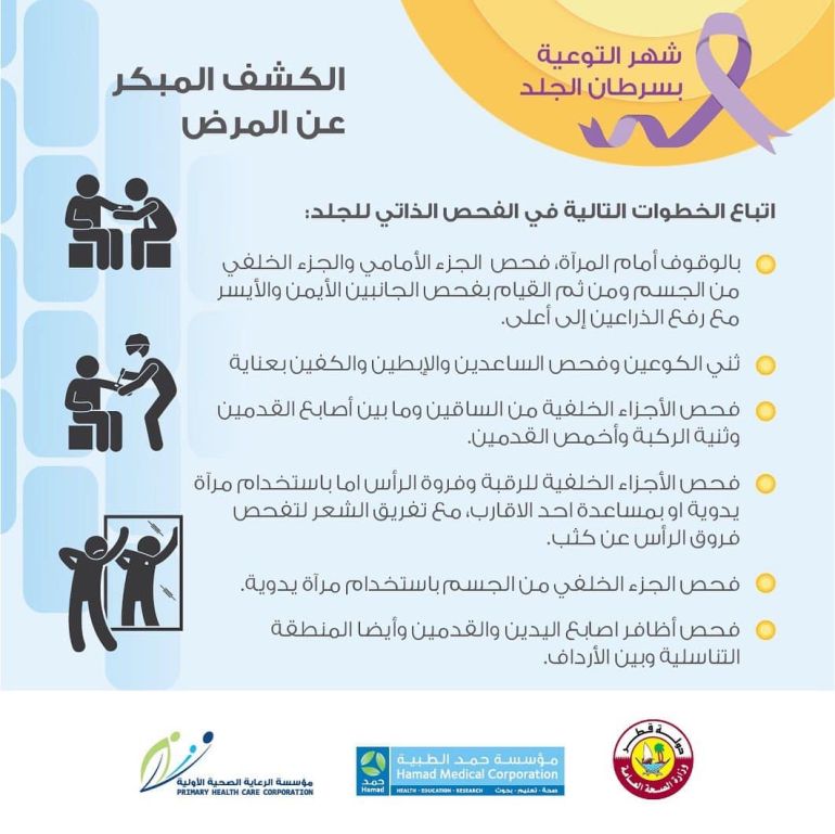سرطان الجلد أعراض ومعلومات المصدر مؤسسة حمد الطبية في قطر