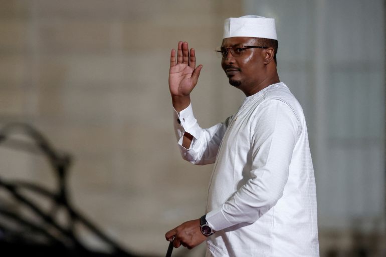 FILE PHOTO: FILE PHOTO: Chad's President General Mahamat Idriss Deby arrives before a dinner with several heads of state and government and leaders of international organisations at the Elysee Palace, as part of the 19th Francophonie Summit, in Paris, France, October 4, 2024. REUTERS/Benoit Tessier/File Photo/File Photo