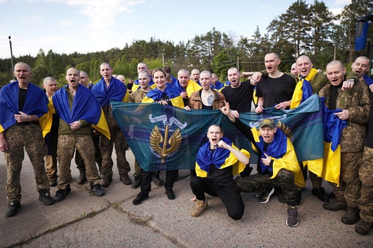 reuters_68308a72-1748011634 Ukrainian prisoners of war (POWs) are seen after a swap, amid Russia's attack on Ukraine, at an unknown location in Ukraine, in this handout picture released May 23, 2025. Ukraine's President Volodymyr Zelenskiy via Telegram/via REUTERS THIS IMAGE HAS BEEN SUPPLIED BY A THIRD PARTY.