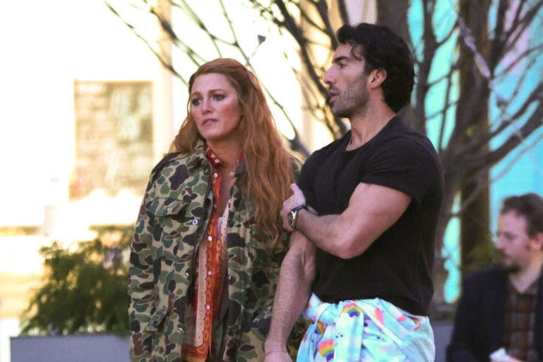 103-1749554898 JERSEY CITY, NJ - JANUARY 12: Blake Lively and Justin Baldoni are seen on the set of "It Ends with Us" on January 12, 2024 in Jersey City, New Jersey. (Photo by Jose Perez/Bauer-Griffin/GC Images)
