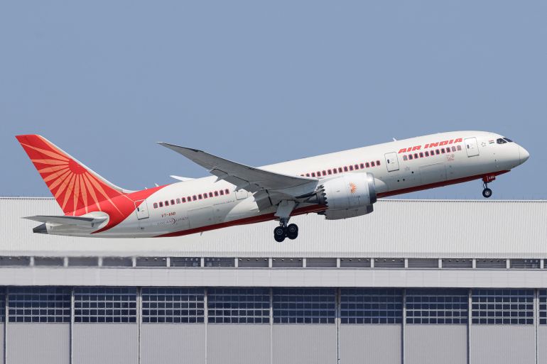Air India Boeing 787 Dreamliner aircraft with registration letters VT-ANB flies over Tokyo, Japan, April 27, 2025 in this picture obtained from social media. Koki Takagi via REUTERS THIS IMAGE HAS BEEN SUPPLIED BY A THIRD PARTY. MANDATORY CREDIT. NO RESALES. NO ARCHIVES.