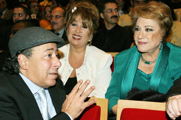 2004-11-21t0stival-1748943975 Egyptian actresses Samiha Ayoub, Salahh al-Saadanie and Syrian actor Mouna Wasef attend opening of 12th Damascus Theatre Festival. Egyptian actresses Samiha Ayoub (R), Salahh al-Saadanie (C) and Syrian actor Mouna Wasef (L) attend the opening of the 12th Damascus Theatre Festival in the Syrian capital late November 21, 2004. Some 35 plays from 15 countries are competing for the top prizes. REUTERS/Khaled al-Hariri