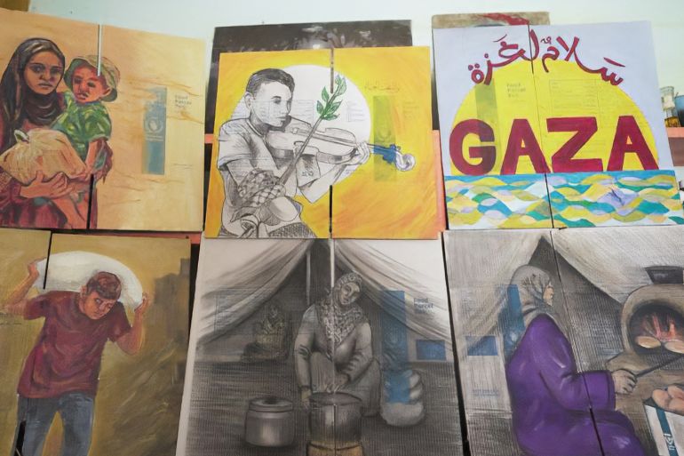 أحمد مهنا - فنان يرسم الجوع والأمل: 100 لوحة من غزة تجوب أوروبا لتسليط الضوء على الأزمة الإنسانية منظمة الغذاء العالمي - wfp.org