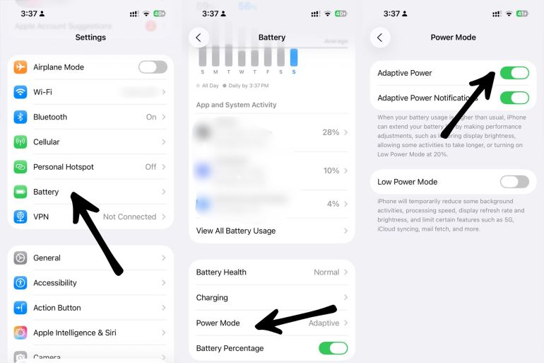 678d8b9d8bad984-1758460678 **داخلية** "تفعيل إعدادات "آي أو إس 26" الجديدة" لقطة شاشة من اعدادات هاتف آيفون