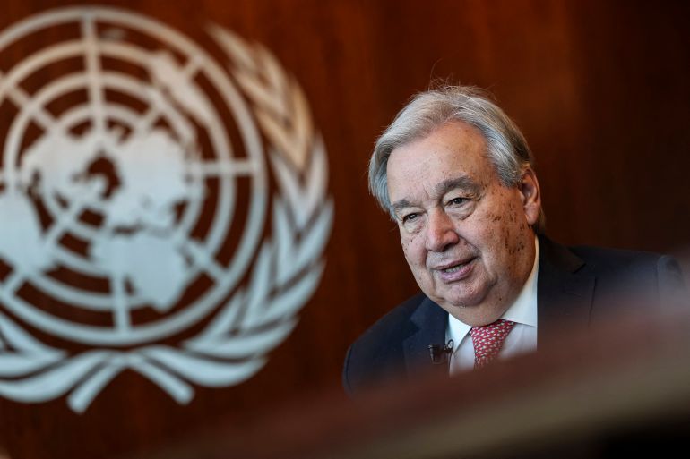 UN Secretary-General Antonio Guterres speaks during an AFP interview ahead of the 80th session of the United Nations General Assembly (UNGA 80) at UN headquarters in New York on September 19, 2025.