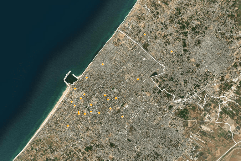 خريطة البنايات المدمرة