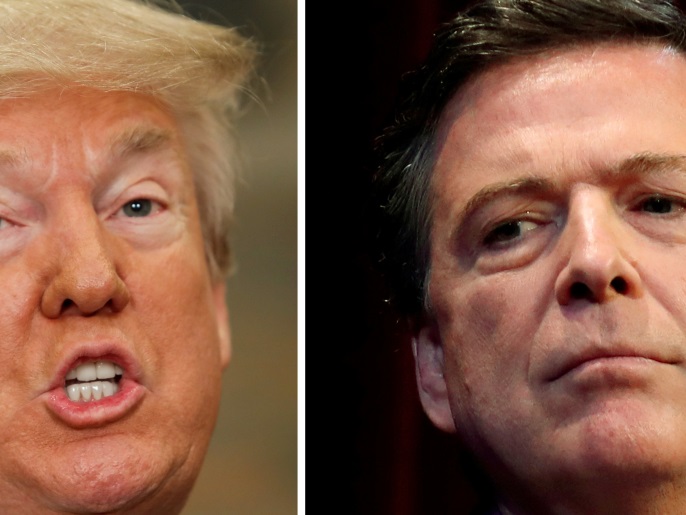 FILE PHOTO: U.S. President Donald Trump and Former FBI director James Comey (R) appear in Washington, DC, U.S., on May 24 and April 30, 2018 respectively. REUTERS/Kevin Lamarque (L) and Jonathan Ernst/File Photo