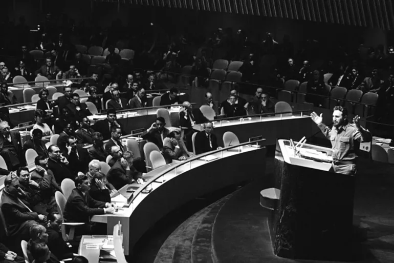 Cuba's Fidel Castro delivered a four-and-a-half-hour speech at the United Nations General Assembly in 1960 [File: AP Photo]