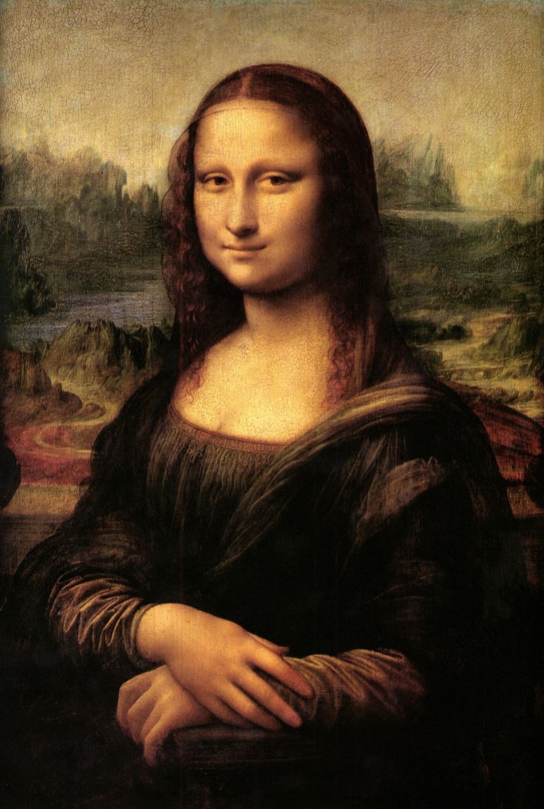 gettyimages-113493446 UNSPECIFIED - CIRCA 1754: Mona Lisa' also called 'La Gioconda' or 'La Joconde', c1503-1506. Oil on wood. Leonardo da Vinci (1452-1519). Portrait of Lisa Gheradini, the wife of Francesco del Gioconda a Florentine silk merchant. (Photo by Universal History Archive/Getty Images)