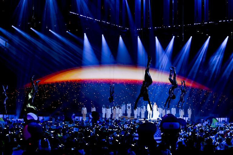 MOSCOW, RUSSIA - SEPTEMBER 21: A new global song competition called Intervision, initially positioned as a response to the long-running European Eurovision music contest, takes place in Moscow, Russia on September 21, 2025. (Photo by Sefa Karacan/Anadolu via Getty Images)