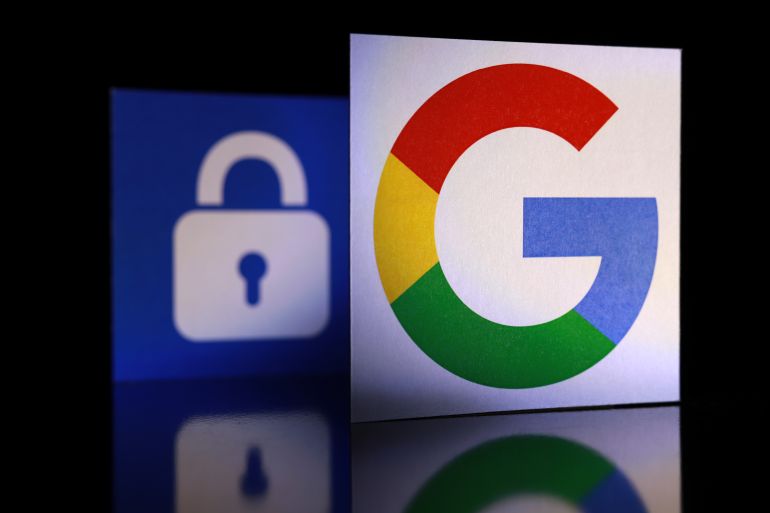 1asdadad-1760514067 PENANG, MALAYSIA - MAY 1, 2018: Google security and privacy issues. Close up Google logo with the security padlock icon on black background.