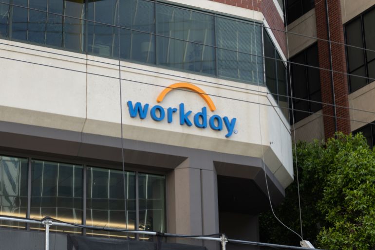 Exterior of Workday office building, San Francisco, California, June 7, 2024. (Photo by Smith Collection/Gado/Getty Images)