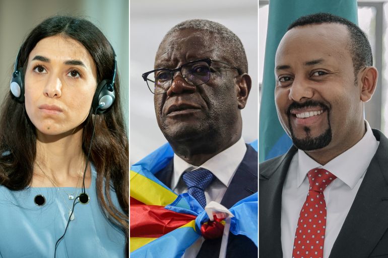 Abiy Ahmed. Denis Mukwege. Nadia Murad