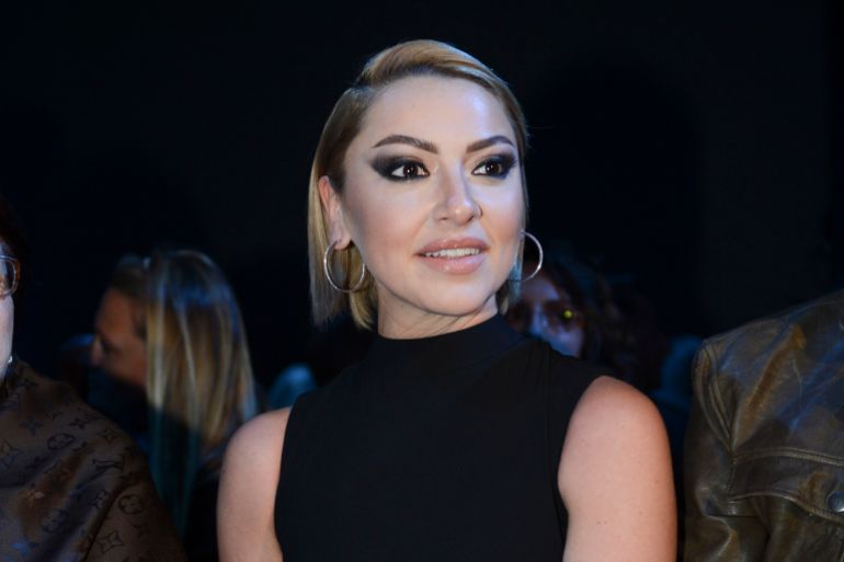 ISTANBUL, TURKEY - MARCH 18: Hadise Açikgöz attends Day 4 of Mercedes-Benz Fashion Week Istanbul Autumn/Winter 2016 at Zorlu Center on March 18, 2016 in Istanbul, Turkey. (Photo by Levent Kulu/Getty Images for IMG)