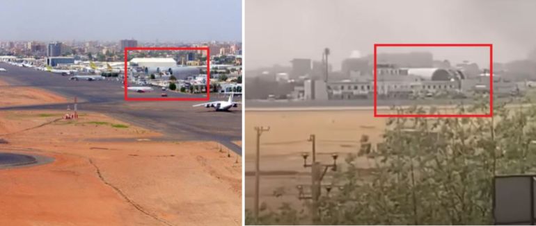 مقارنة بصرية بين الفيديو المتداول وصور خرائط جوجل (منصات)