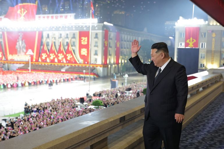 This picture taken on October 10, 2025 and released from North Korea's official Korean Central News Agency (KCNA) on October 11, 2025 shows North Korean leader Kim Jong Un attending a military parade to celebrate the 80th founding anniversary of the Workers' Party of Korea at Kim Il Sung Square in Pyongyang