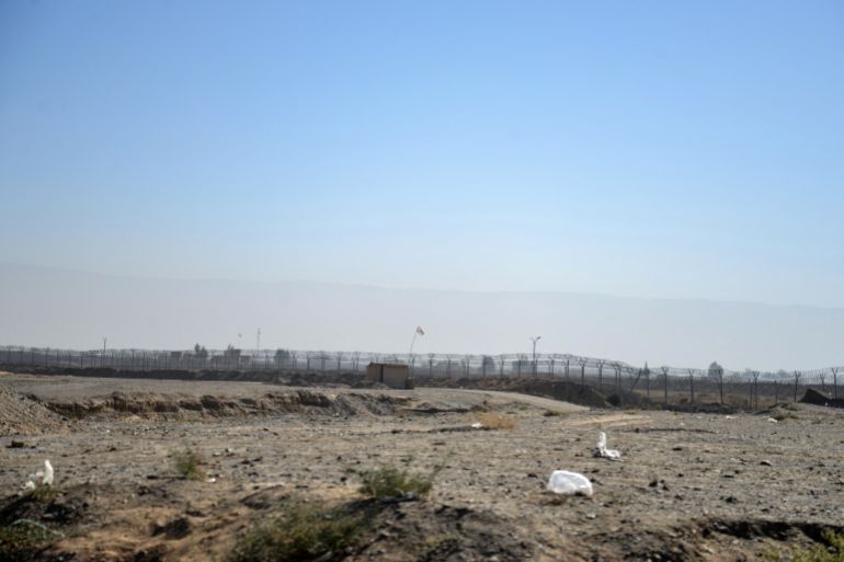 A general view shows the Durand Line, an Afghanistan-Pakistan border, in the Shorabak district on October 12, 2025.