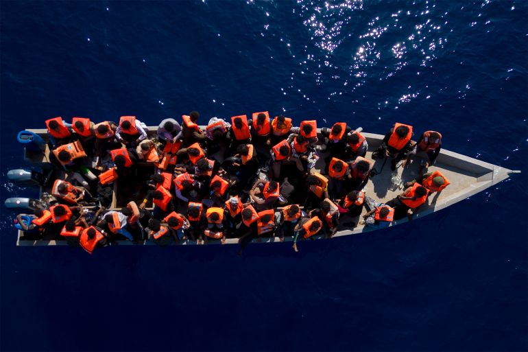Tunisia France Germany Migration FILE - Migrants from Eritrea, Libya and Sudan sail a wooden boat before being assisted by aid workers of the Spanish NGO Open Arms, in the Mediterranean sea, about 30 miles north of Libya, Saturday, June 17, 2023. Ministers from Germany and France tasked with regulating migration are joining forces to try to curb deaths on dangerous routes across the Mediterranean Sea. The interior ministers are traveling Sunday for talks with the president and their counterpart in Tunisia, a major North African stepping stone for migrants trying to reach Europe at risk of their lives. (AP Photo/Joan Mateu Parra, File) Photo Details ID: 23169433761451 Submission Date: Jun 18, 2023 12:05 (GMT) Creation Date: Jun 17, 2023 07:50 (GMT) Photographer: Joan Mateu Parra Source: AP Copyright: Copyright 2023 The Associated Press. All rights reserved Credit: ASSOCIATED PRESS Special Instructions: FILE PHOTO Subjects: Politics Location: AT SEA Transmission Reference: LBL101 Byline Title: str Caption Writer: EM Use Information: This content is intended for editorial use only. For other uses, additional clearances may be required.