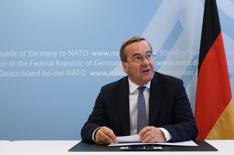 ap_68efa6b91688c-1760536249 Germany's Defense Minister Boris Pistorius participates in a signing ceremony at NATO headquarters in Brussels, Wednesday, Oct. 15, 2025 (AP Photo/Omar Havana)