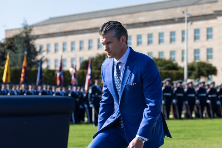 epa_68f07f66a88f-1760591718 epa12390419 US Defense Secretary Pete Hegseth prepares to host a POW/MIA Recognition Day ceremony at the Pentagon in Arlington, Virginia, USA, 19 September 2025. EPA/JIM LO SCALZO