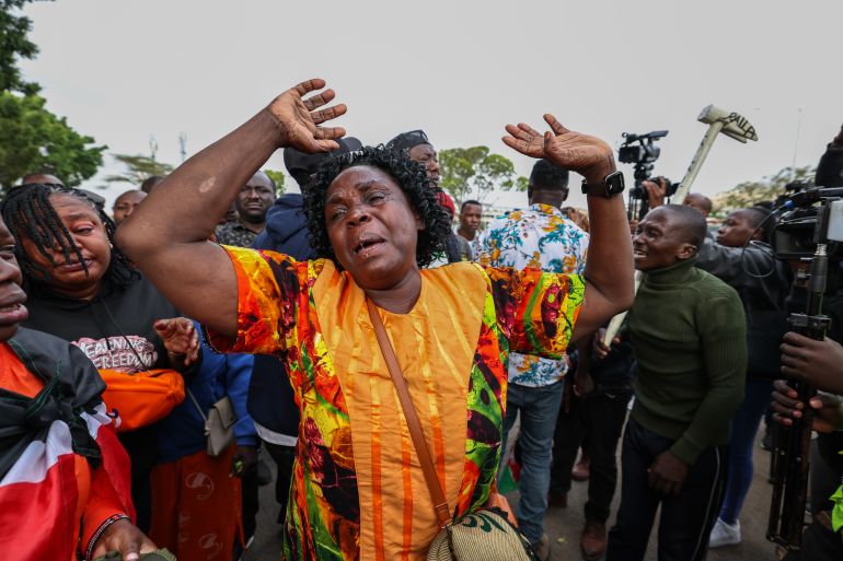 epa_68f0b0f3c7db-1760604403 epa12457283 Supporters of the late former Kenyan Prime Minister Raila Odinga react while waiting for his body to arrive at Jomo Kenyatta International Airport in Nairobi, 16 October 2025. Odinga, 80, who spent many years as an opposition leader, passed away in India on 15 October 2025 while receiving medical treatment. EPA/DANIEL IRUNGU