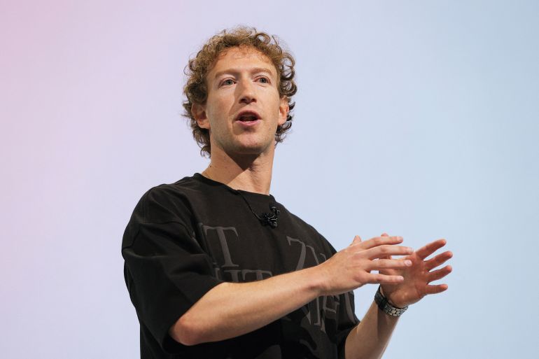 Meta CEO Mark Zuckerberg makes a keynote speech during the Meta Connect annual event, at the company's headquarters in Menlo Park, California, U.S. September 25, 2024. REUTERS/Manuel Orbegozo