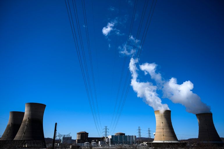 r56yhgf-1760976149 Power lines come off of the nuclear plant on Three Mile Island, with the operational plant run by Exelon Generation on the right, in Middletown, Pennsylvania on March 26, 2019. The agency responsible for safeguarding the US nuclear stockpile began placing the vast majority of its staff on enforced leave on October 20, 2025, US media reported, as the government shutdown dragged into a fourth week. Some 1,400 workers at the National Nuclear Security Administration (NNSA) were due to receive notices telling them they had been placed on unpaid "furlough," CNN reported, leaving fewer than 400 at their posts.
