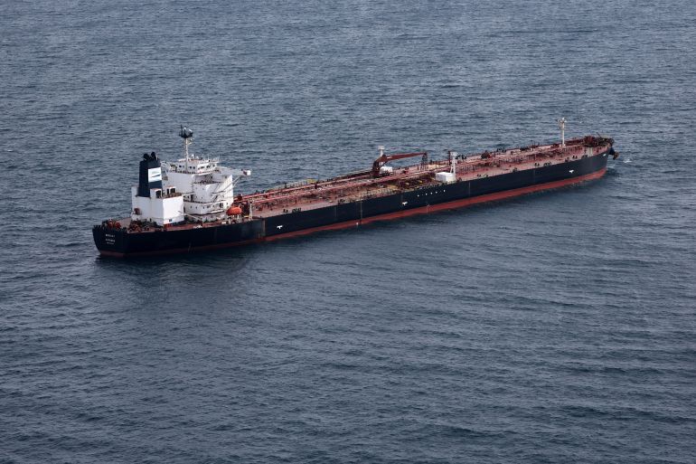reuters_68e7c085-1760018565-1 An aerial view shows the oil tanker named Boracay (also called Pushpa), a vessel being investigated by French authorities and suspected of belonging to the so-called "shadow fleet" involved in the Russian oil trade, off the coast of the western France port of Saint-Nazaire, France, October 2, 2025. REUTERS/Stephane Mahe