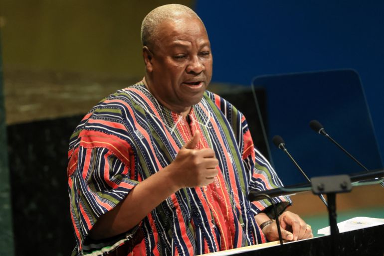 reuters_68ed2fdb-1760374747 Ghana's President John Dramani Mahama addresses the 80th United Nations General Assembly (UNGA), at the U.N. headquarters in New York, U.S., September 25, 2025. REUTERS/Caitlin Ochs