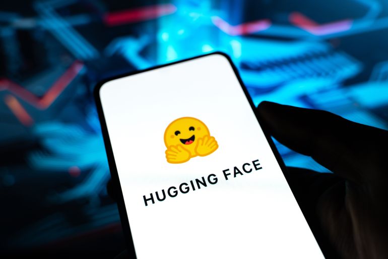 2hugging-face-1762926828 West Bangal, India - july 5, 2023 : Hugging Face logo on phone screen stock image.; Shutterstock ID 2370776673; purchase_order: ي; job: ; client: ; other: