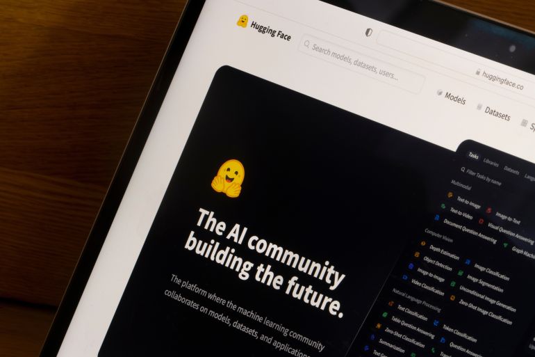 3hugging-face-1762926849-1 Beijing, China - Oct 13, 2023: Website homepage of Hugging Face, an open-source and platform provider of machine learning technologies, is seen on a laptop computer.; Shutterstock ID 2374856019; purchase_order: س; job: ; client: ; other: