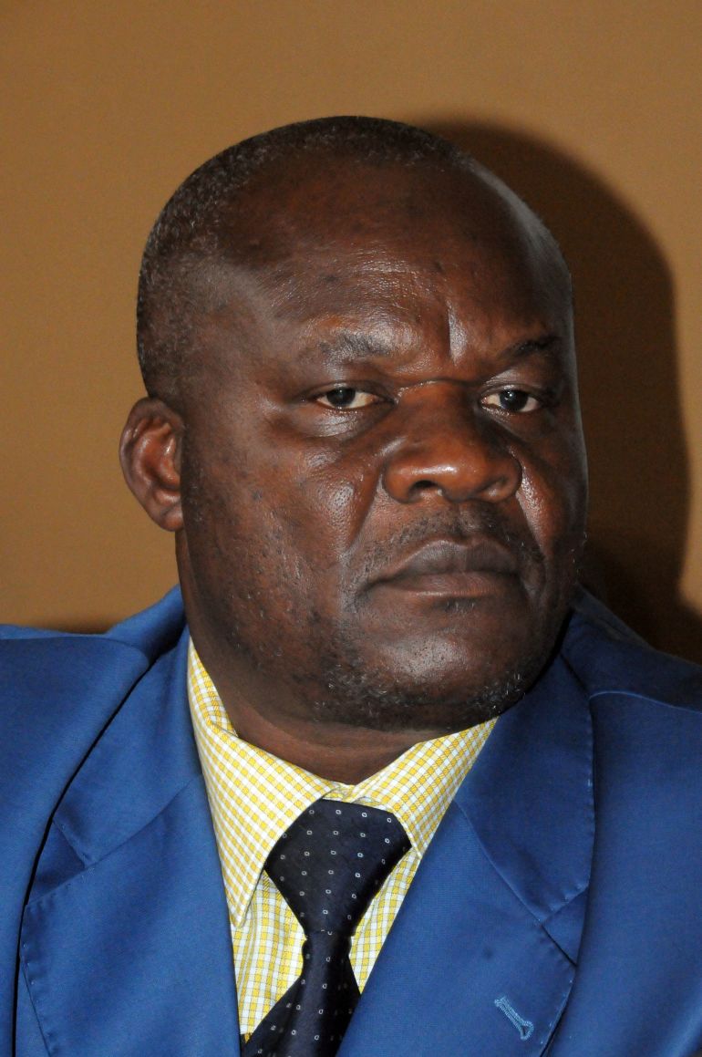 (FILES) Vice-president of the delegation of M23 rebels, Roger Lumbala attends a press briefing in Uganda’s capital Kampala on January 8, 2013.