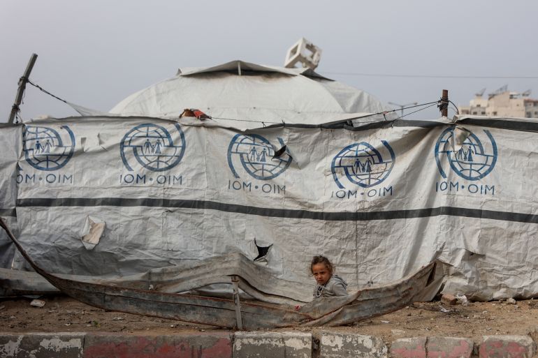 afp_692c03b8a68d-1764492216 A displaced Palestinian girl stands beside a makeshift shelter in the Tel al-Hawa neighborhood, in the southern part of Gaza City, on November 29, 2025.
