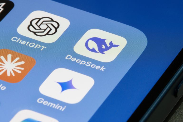 d8a8d984d8a7d982d98176-1757935131 Beijing, China - Jan 23, 2025: DeepSeek AI Assistant app icon is seen among other generative AI apps, including ChatGPT, Google Gemini, and Claude, on an iPhone.