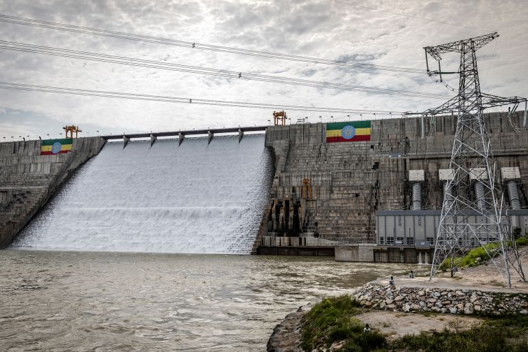 d8aad8a7d9866-1757414766 A general view of the Grand Ethiopian Renaissance Dam (GERD) ahead of its official inauguration ceremony in Guba, on September 9, 2025.
