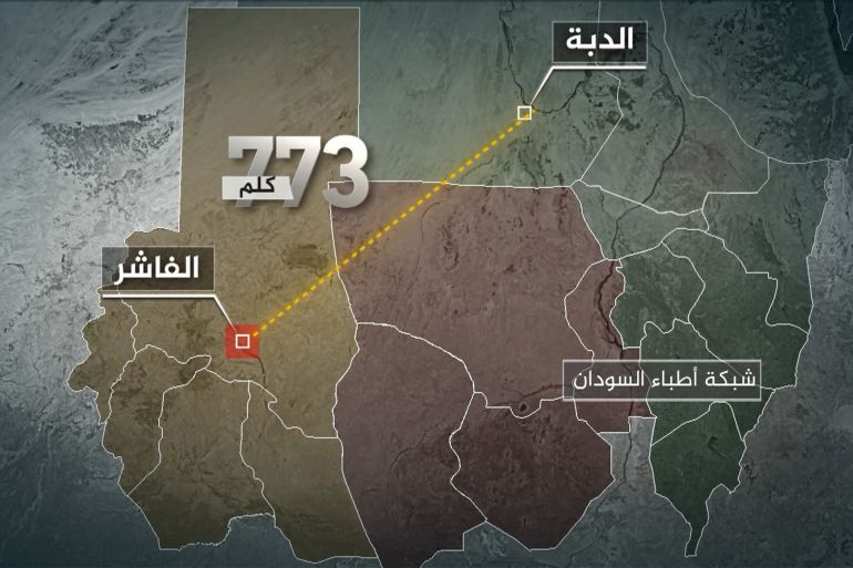 d98ad8a8d984d98ad8b3d8a814642-1762240996 خط النزوح من الفاشر إلى الدبة