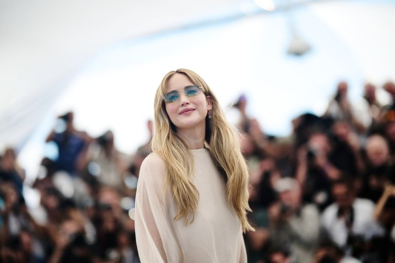 getty_68dd63e2a1-1759339490 CANNES, FRANCE - MAY 18: Jennifer Lawrence poses during the "Die My Love" photocall at the 78th annual Cannes Film Festival at Palais des Festivals on May 18, 2025 in Cannes, France. (Photo by Gareth Cattermole/Getty Images)
