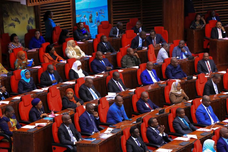 Tanzania's newly elected legislators sit during their swearing-in ceremony and the first session of the 13th National Assembly, at the Parliament Buildings in Dodoma, Tanzania, November 11, 2025. REUTERS/Stringer