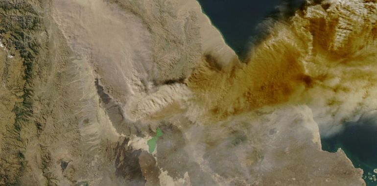 reuters_692561af-1764057519 A satellite image shows ash rising from the eruption of the Hayli Gubbi volcano in Ethiopia as it drifts over the Red Sea, November 23, 2025. NASA/Handout via REUTERS THIS IMAGE HAS BEEN SUPPLIED BY A THIRD PARTY. MANDATORY CREDIT. EDITORIAL USE ONLY.