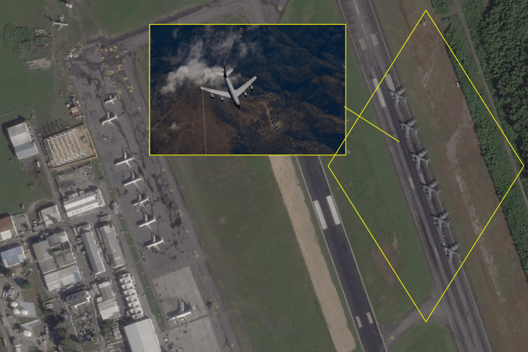11-1767032139 11 (صور فضائية لانتشار طائرات KC-135 Stratotanker في قاعدة لاس أمريكاس - المصدر: planet)