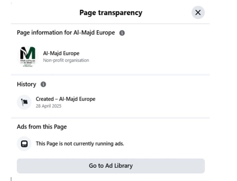 خاص ب تقرير استقصائي بالمصادر المفتوحة| تهجير ناعم لغزة: ما الجهات والمسؤولين عن التهجير الخفي للغزيين وماهي ارتباطاتهم بالاحتلال الإسرائيلي؟ - الفترة الزمنية التي تم فيها تأسيس مكتب الهجرة، وهي نفس الفترة التي أُنشئت فيها صفحة الفيس بوك الخاصة بـ "مؤسسة مجد أوروبا" في أبريل 2025 هذا التزامن الزمني يشير إلى أن مؤسسة "مجد أوروبا" ليست مجرد منظمة إنسانية عادية، بل جزء من شبكة منظمة تتعلق بعمليات الهجرة واللجوء التي تتم تحت مظلة رسمية أو شبه رسمية، مدعومة بمكاتب وخدمات الهجرة التي ترى في هذا الوقت فرصة لتنفيذ مخططات الاحتلال