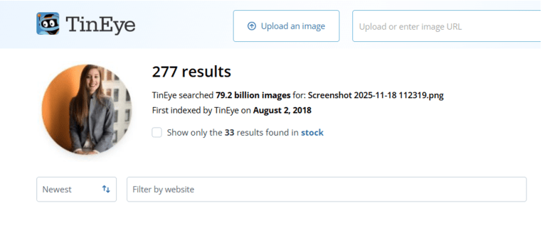 خاص ب تقرير استقصائي بالمصادر المفتوحة| تهجير ناعم لغزة: ما الجهات والمسؤولين عن التهجير الخفي للغزيين وماهي ارتباطاتهم بالاحتلال الإسرائيلي؟ - ماريا رودريغز: لم نجد أي حساب على منصات التواصل لها بهذا الاسم وعند القيام بالبحث العكسي باستخدام أداة tineye.com ظهر معنا 277 نتيجة مختلفة المصدر والنشر