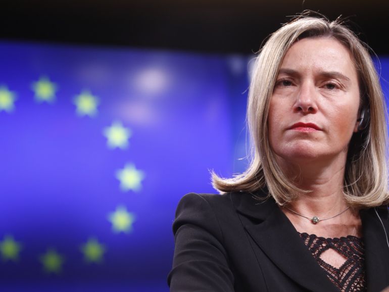 9ff6c8ba-ee67-4e31-a9f1-04029de24eed epa07439011 European Union Foreign Policy Chief Federica Mogherini during a press briefing at the end of an EU Turkey Association council in Brussels, Belgium, 15 March 2019. EPA-EFE/OLIVIER HOSLET